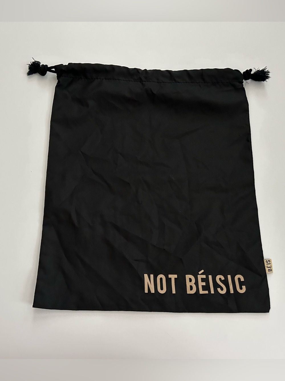 Beis Not Beisic Drawstring Bag
Pouch
Travel
Dirty
Shoe
12x14
Packing
Sack
Black